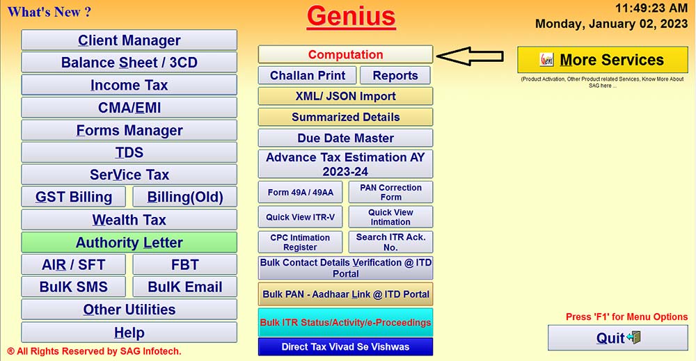 Genius Software Dashboard