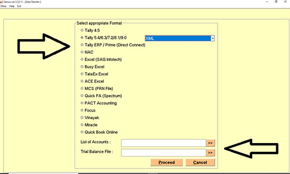 Genius Software Import Trial Balance