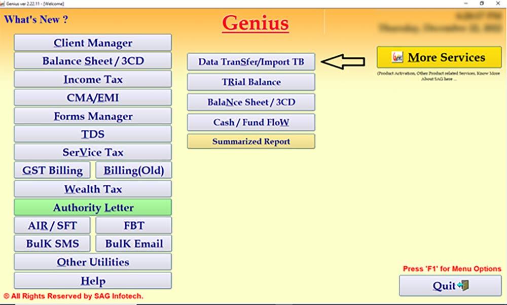Genius Software Dashboard