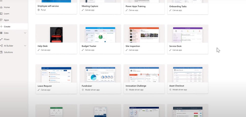 Microsoft Power Apps Low-code Platform Interface