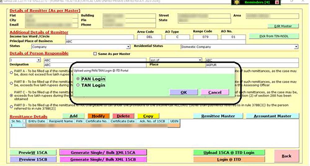 Upload Form Through PAN and TAN
