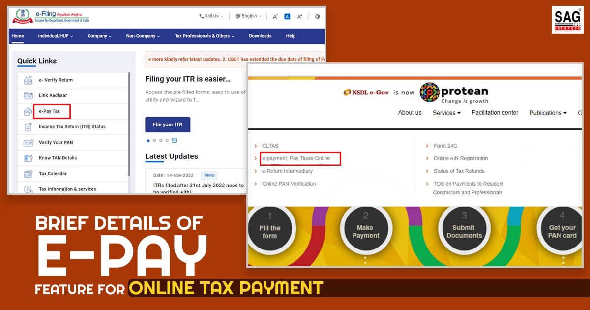 Brief Details of E-pay Feature for Online Tax Payment