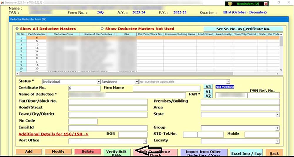 Gen TDS Verify Bulk PAN's