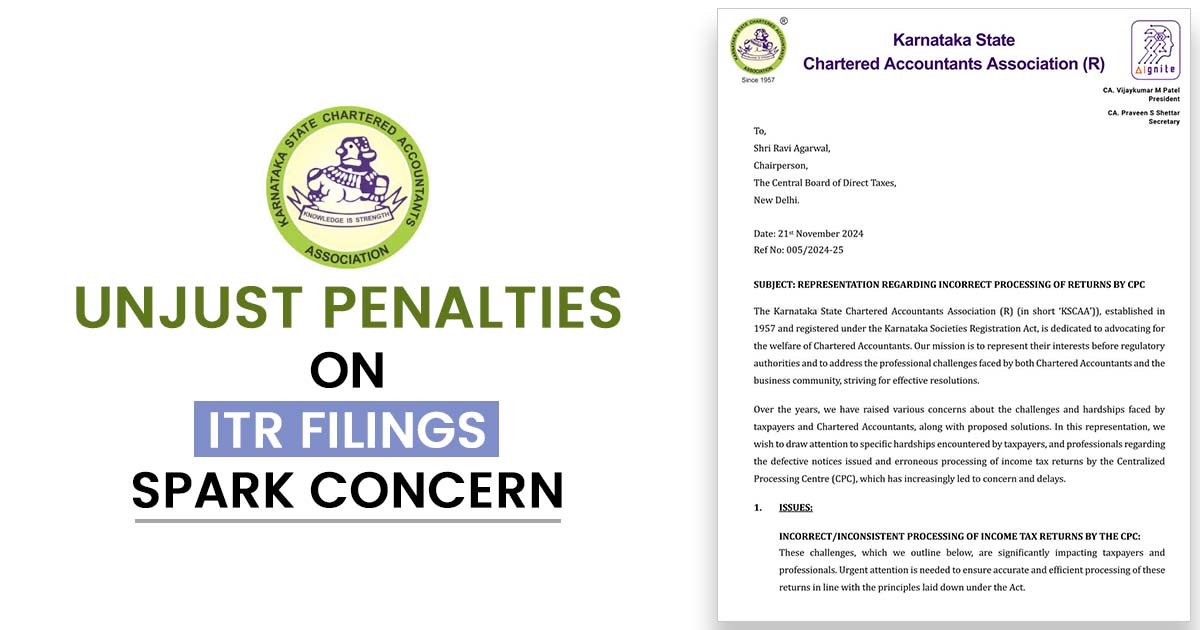 Unjust Penalties on ITR Filings Spark Concern