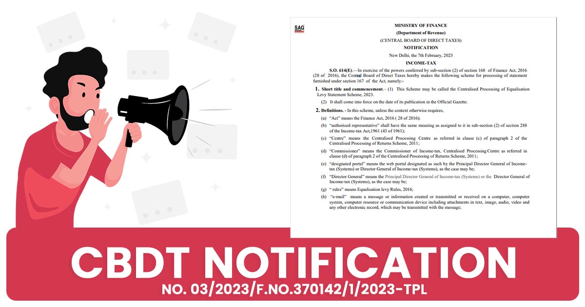 CBDT Notification No. 03/2023/F.No.370142/1/2023-TPL