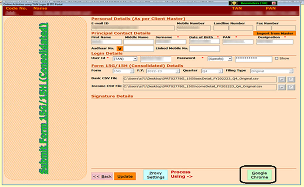 Gen TDS Submit Form 15H