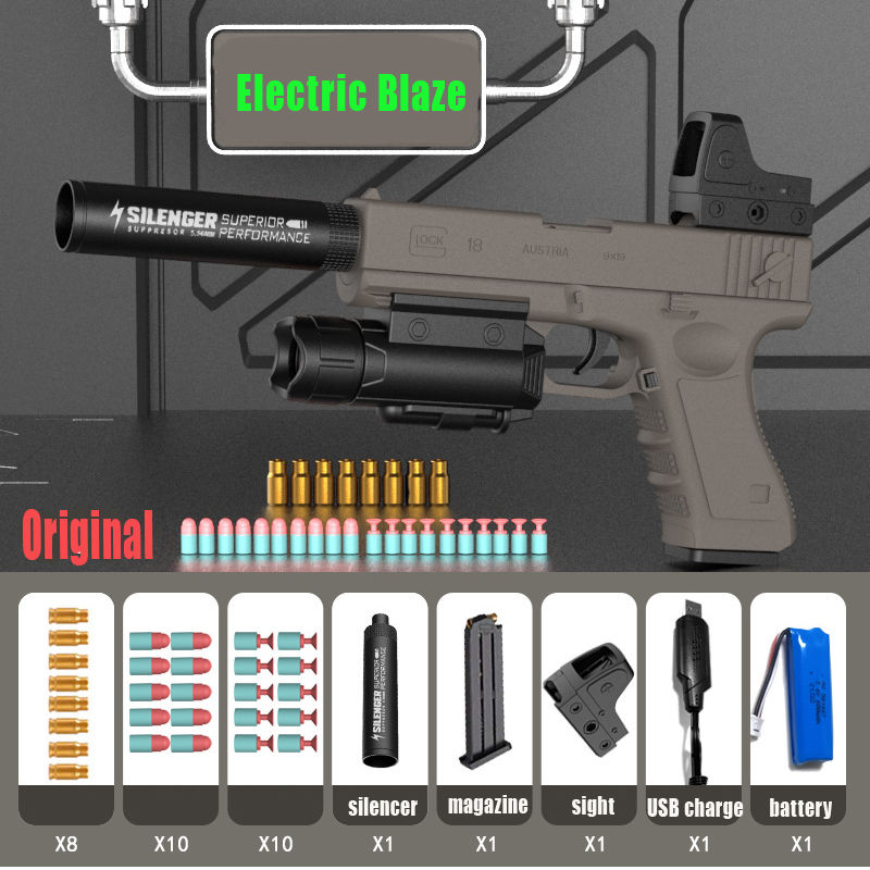 Miniature : AK UNCLE Glock Toy Manual Electric Dual Mode Foam Blaster Dart Pistol
