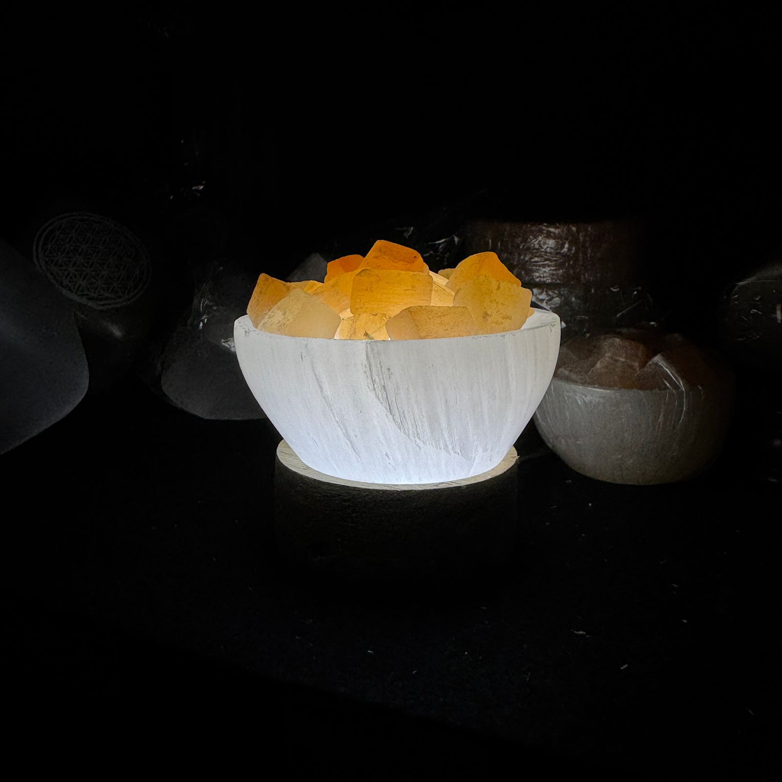 Selenite Lamp Majmar - Red