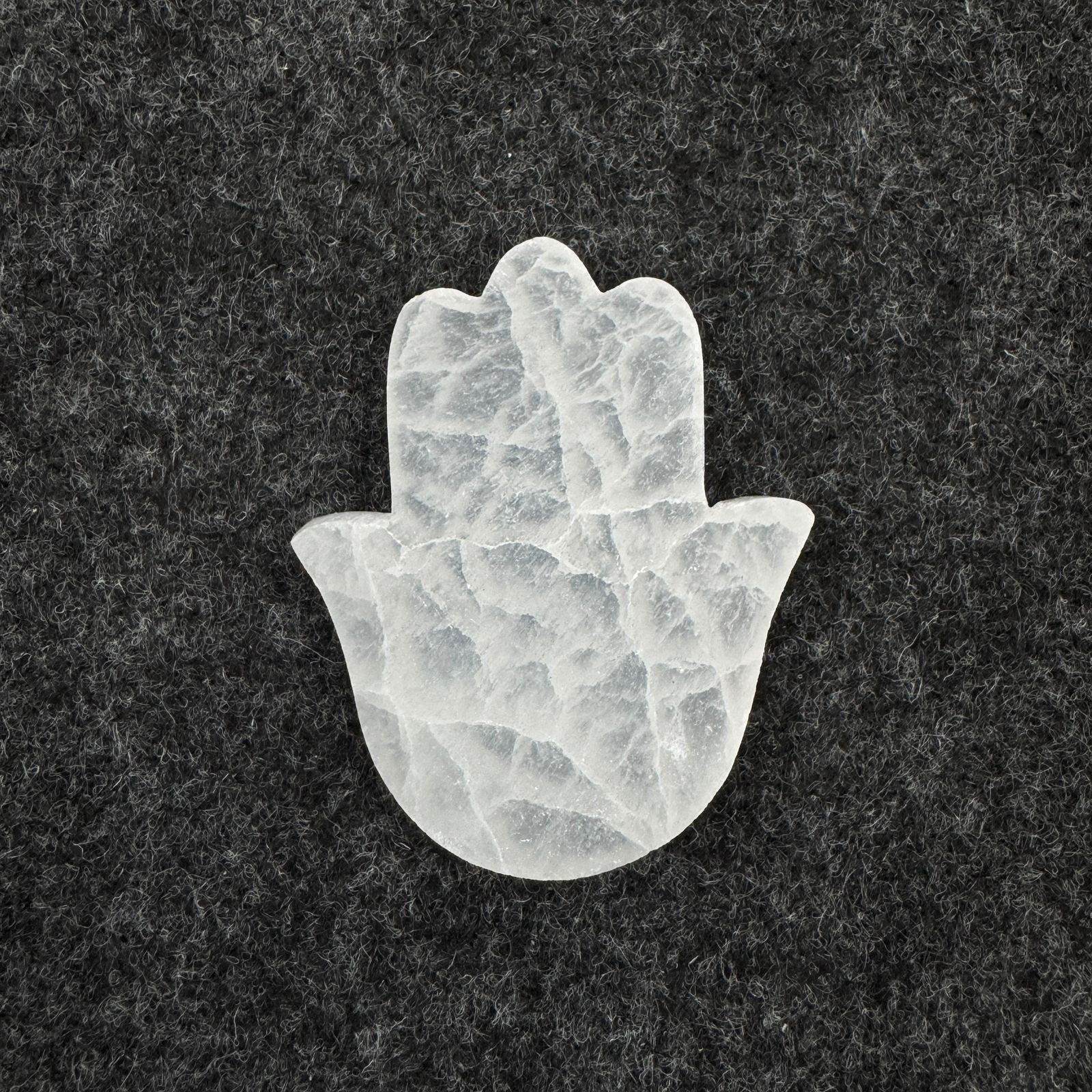 Selenite Disc (Hamsa Shape) - Plain
