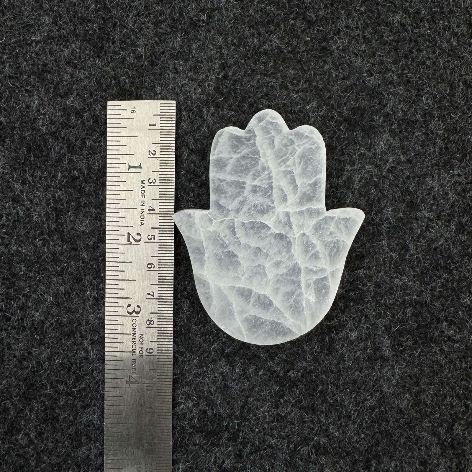Selenite Disc (Hamsa Shape) - Plain