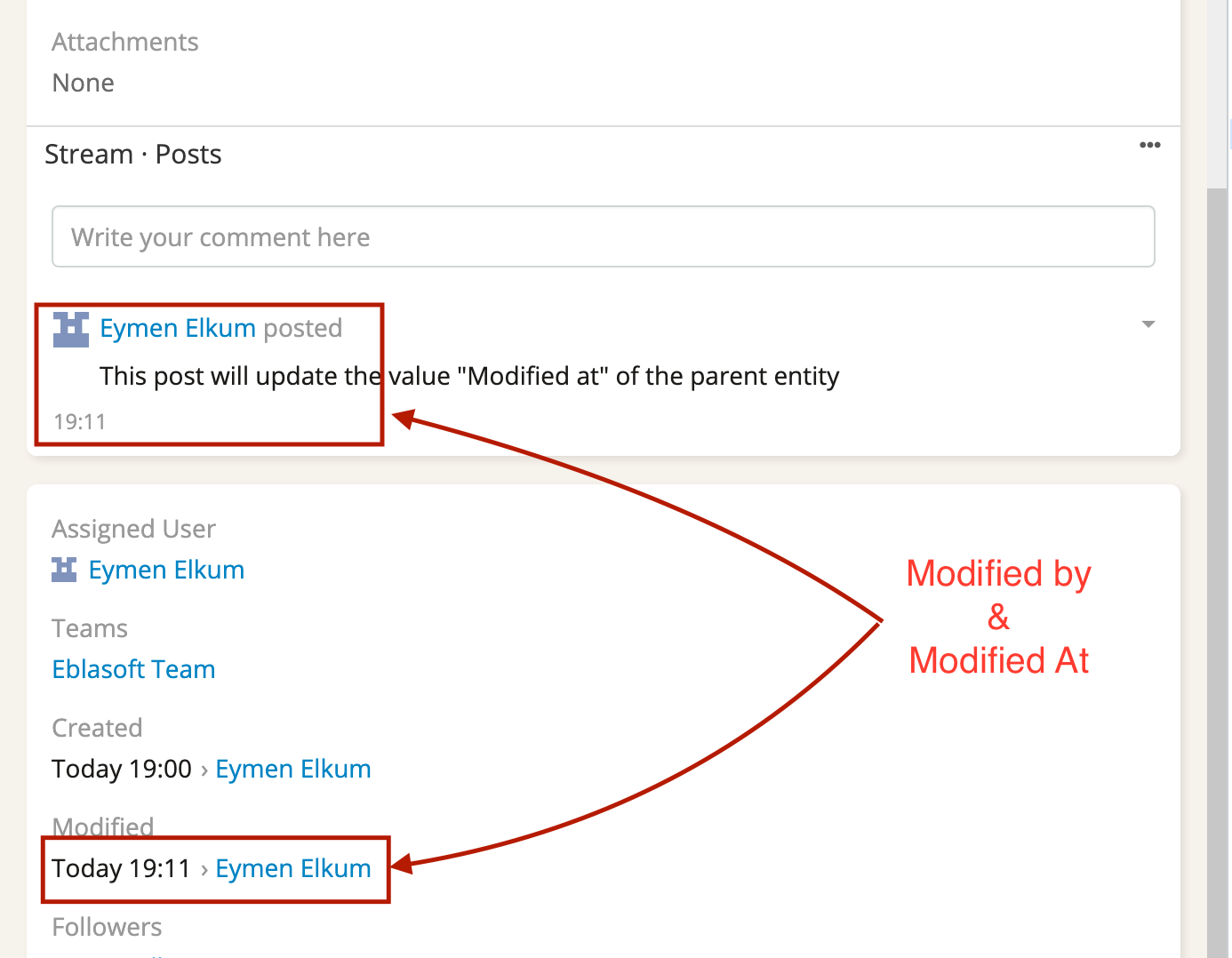 Espocrm Stream Post Updae ModifiedAt