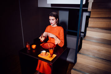 Alpaca wool wolle Pullover strick knitwear luxury Yarn timeless style elegant zeitlos lookoftheday orange slimfit