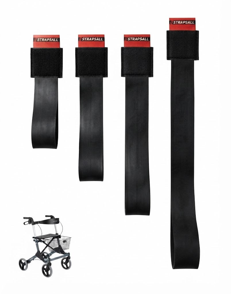 SteadyHold Pro™ Rubber Grip Straps for Wheelchairs, Walkers, and Rollators