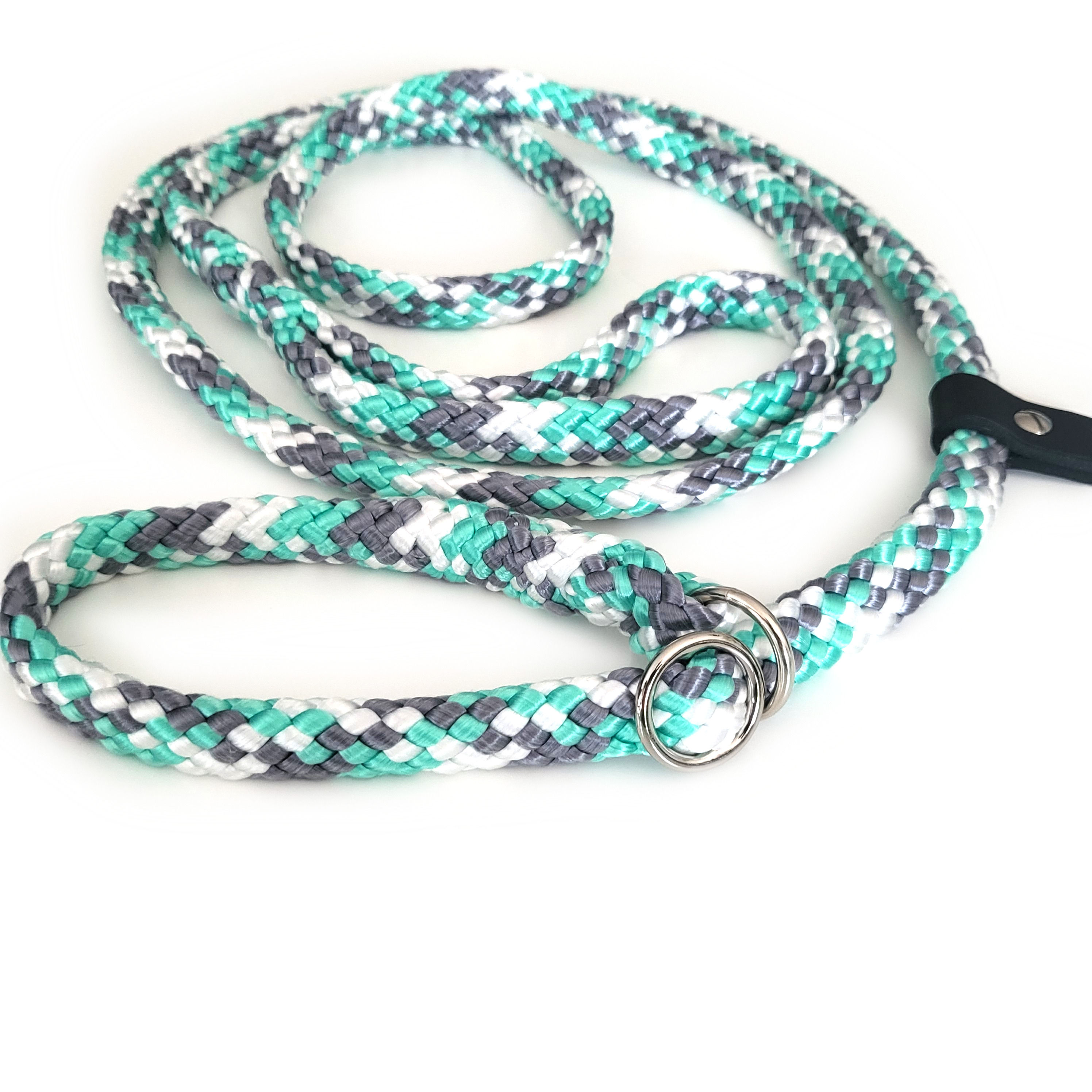 Retrieverleine "Mint Camo@Schwarz" 12mmPPM-Flachseil