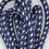 Miniaturbild: Dunkelblau-Silber Dots - Zugstop-Halsband aus 2x8mm PPM