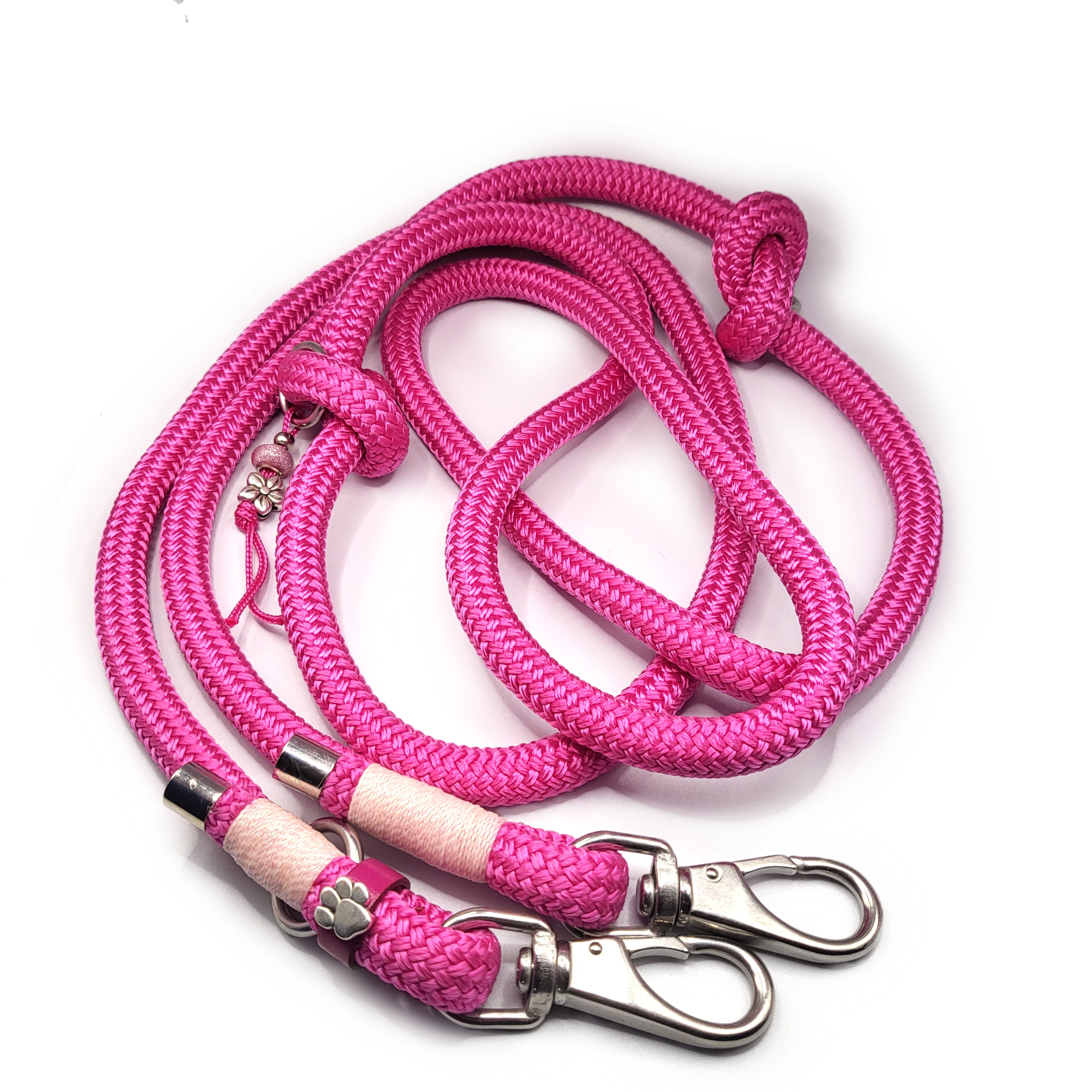 Verstellbare Leine  "Fuchsie@Pfötchen" aus 12mm PPM