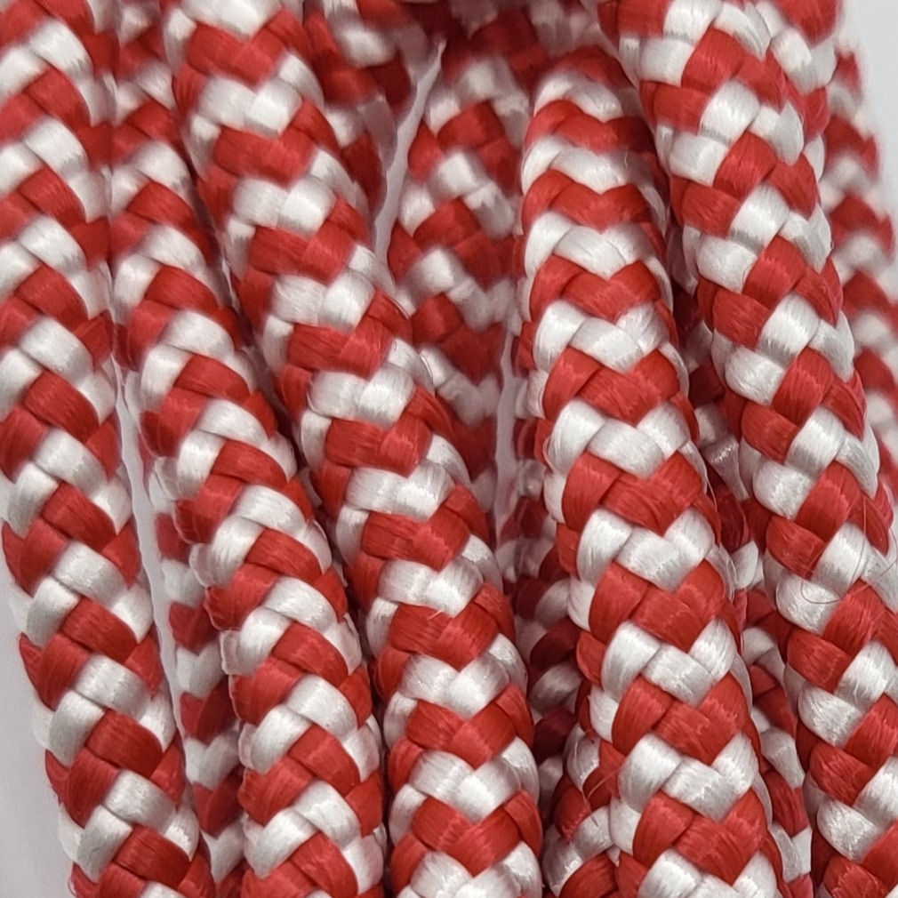 Rot-Weiß ZikZak - Führleine 6mm PPM-Tau