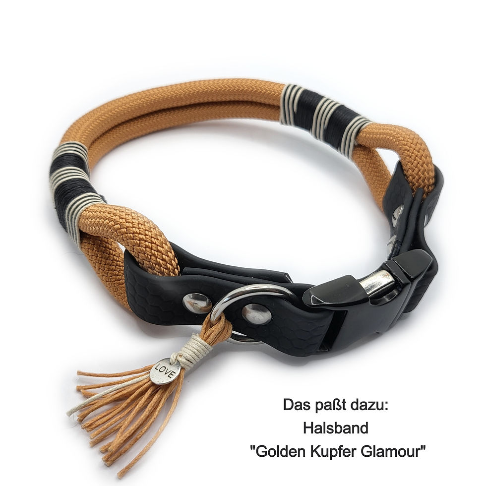 Miniaturbild: Verstellbare Leine "Golden Kupfer Glamour" aus 10mmPremiumtau