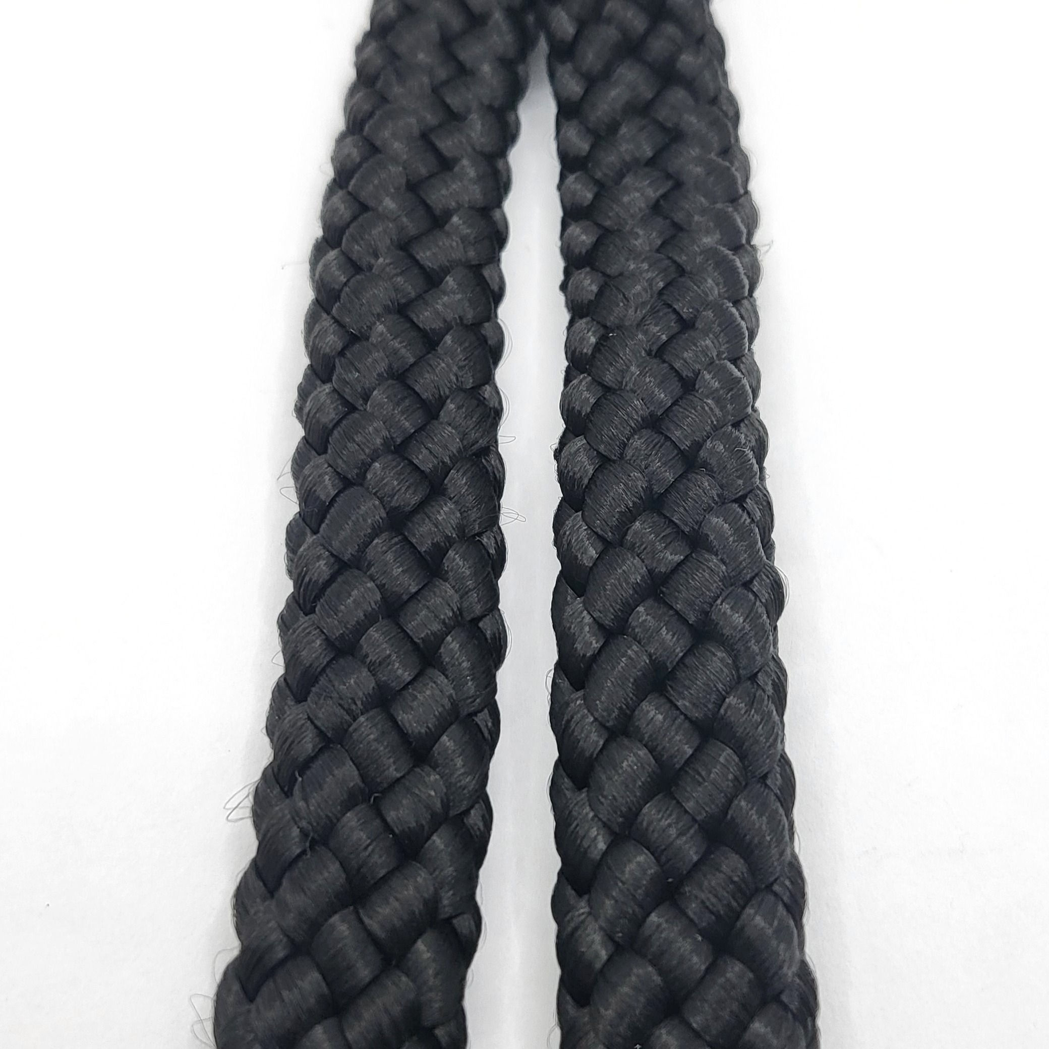 Schwarz - Zugstop-Halsband aus flachem 12mm PPM