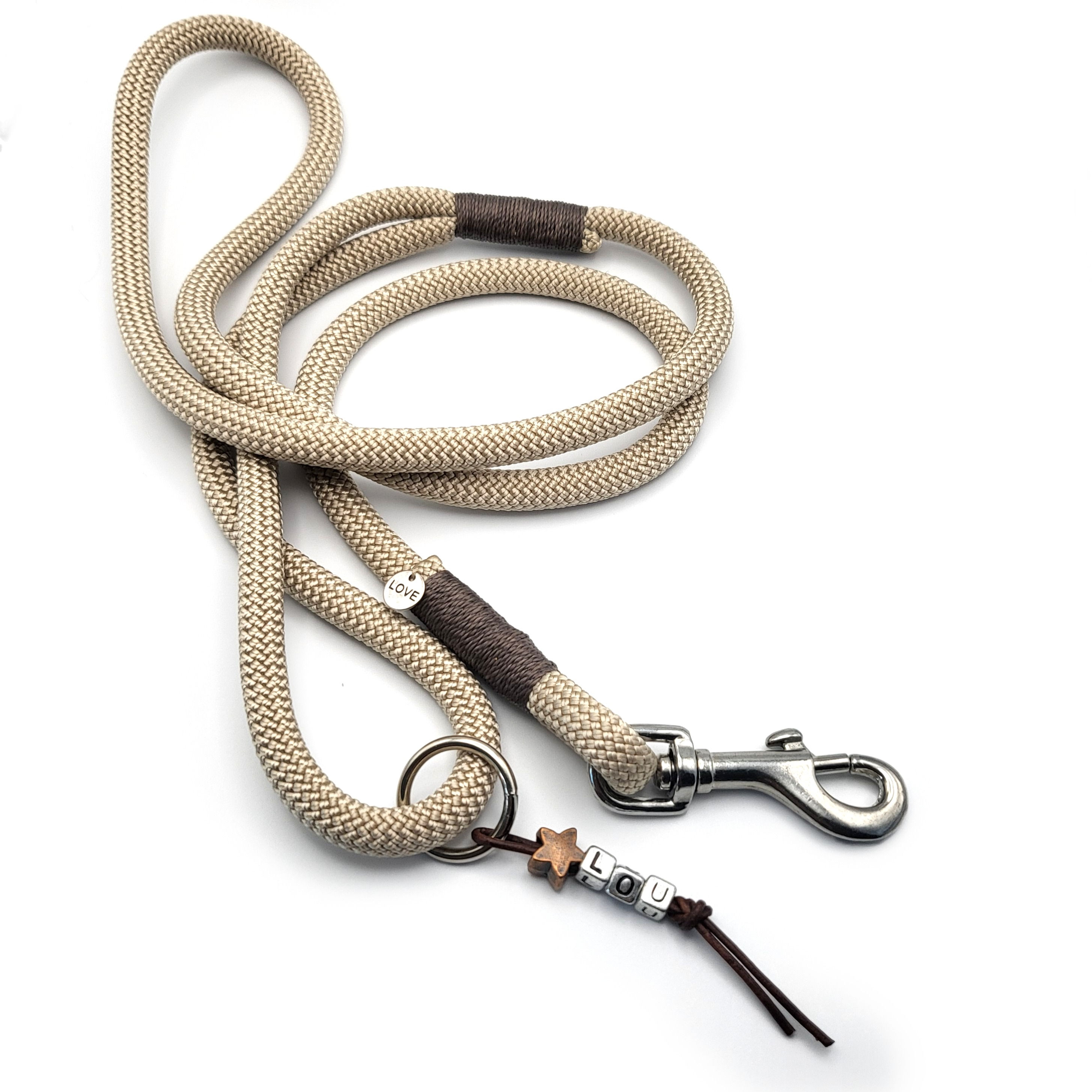 Führleine "Cafe Latte" aus 8mm-Premiumtau