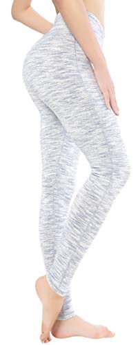 Queenie Ke Women Power Flex Yoga Pants Workout Running Leggings Size S Color White Grey Space Dye Long
