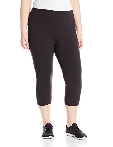 Just My Size Women's Plus-Size Stretch Jersey Capri, Black, 1X