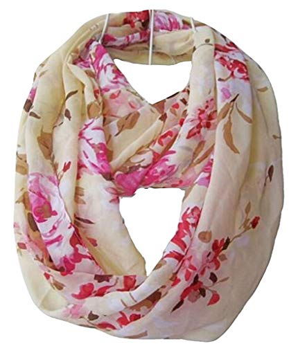 Tapp C. Multicolor Floral Print Infinity Scarf - Cream