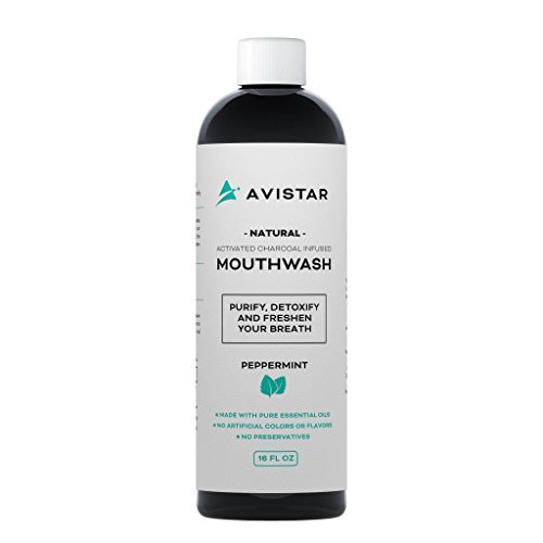 Natural Activated Charcoal Mouthwash: Purify, Detoxify & Freshen Your Breath! - Peppermint Flavor (Made In The USA)