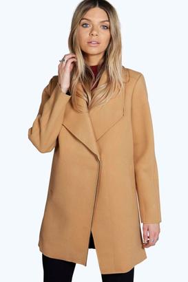 boohoo Boutique Debbi Bonded Camel Coat