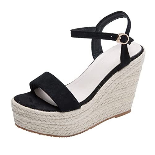 Espadrilles Wedges Sandals for Women Summer High Heels Ankle Buckle Strap Party Shoes Comfortable Open Toe Espadrilles