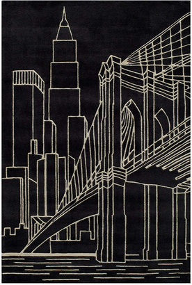 Momeni Area Rug, Lil Mo Hipster LMT10 Brooklyn Bridge Black 5' x 7'