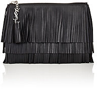 Saint Laurent Women's Fringed Pouch-BLACK, BLUE