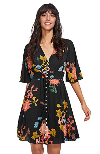 Milumia Boho Button-Up Split Dress