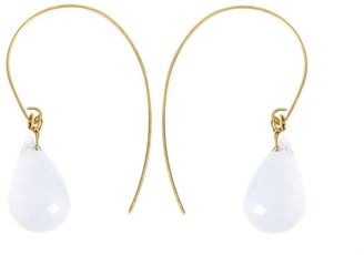 Uzerai Edits 18kt yellow gold dove grey agate earrings