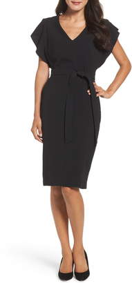 Eliza J Ruffle Sleeve Sheath Dress
