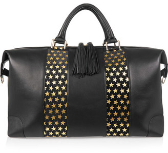 Eddie Harrop - The Voyager Textured-leather And Suede Weekend Bag - Black