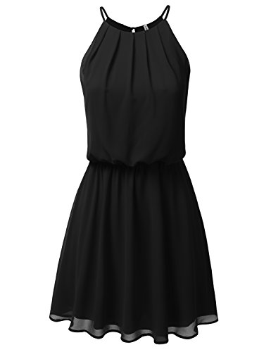Pleated Mini Chiffon Dress