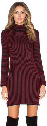 For Love & Lemons Switch Stripe Turtleneck Dress
