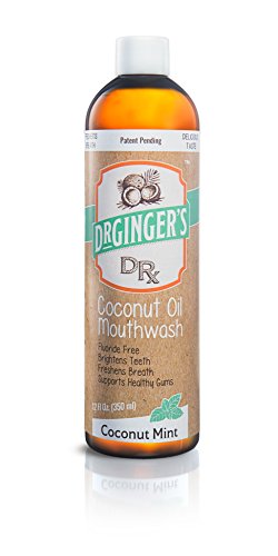 Dr Gingers Coconut Oil Pulling & Whitening Mouthwash | Natural Ingredients | Freshens Breath & Promotes Good Oral Health | Delicious Coconut Mint Flavor | 12 oz