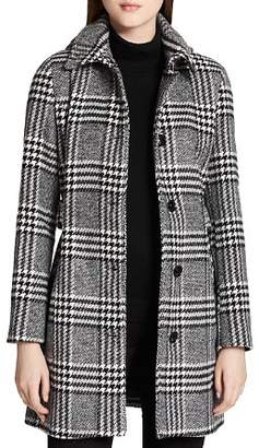 Calvin Klein Belted Plaid Coat