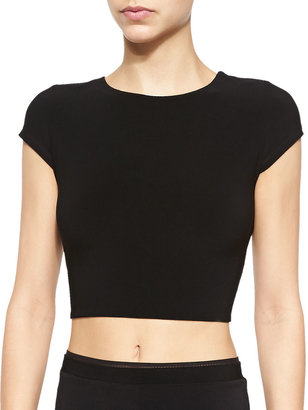 Alice + Olivia Twist-Back Jersey Crop Top