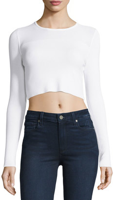 Kendall + Kylie Cropped Knit Sweater, White