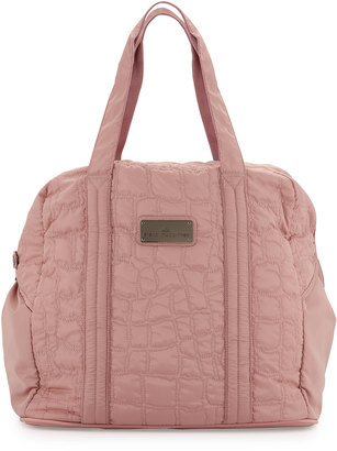adidas by Stella McCartney Quilted Tech-Fabric Essential Gym Bag, Salmon