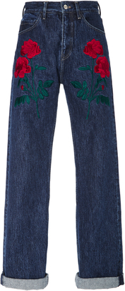 Adam Selman Rodeo Embroidered Jeans
