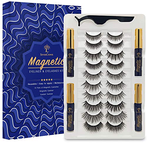Upgraded 4 Tubes Magnetic Eyeliner and Lashes Kit