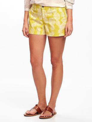 Mid-Rise Patterned Everyday Shorts for Women (3 1/2