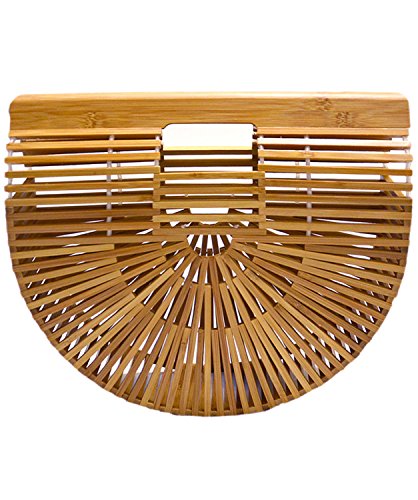 Miuco Womens Bamboo Handbag Handmade Large Tote Bag Size Large