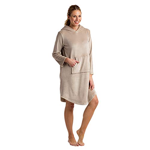 Softies Women's Hooded Snuggle Lounger S/M Oatmeal