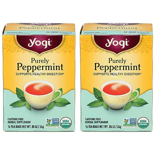 Yogi Tea, Purely Peppermint, 16 Count (Pack of 2)