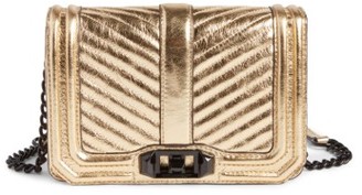 Rebecca Minkoff Small Love Metallic Leather Crossbody Bag - Metallic